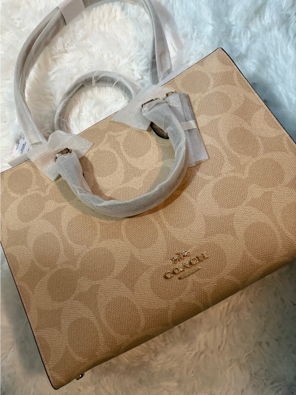 New Coach Maggie Tote Bag In Blocked Signature Canvas - Picture 6 of 11